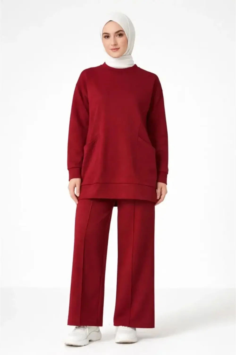 Osy Modal Yumuşak Dokulu Kumaş Tesettür Cepli Tunik Pantolon Takı