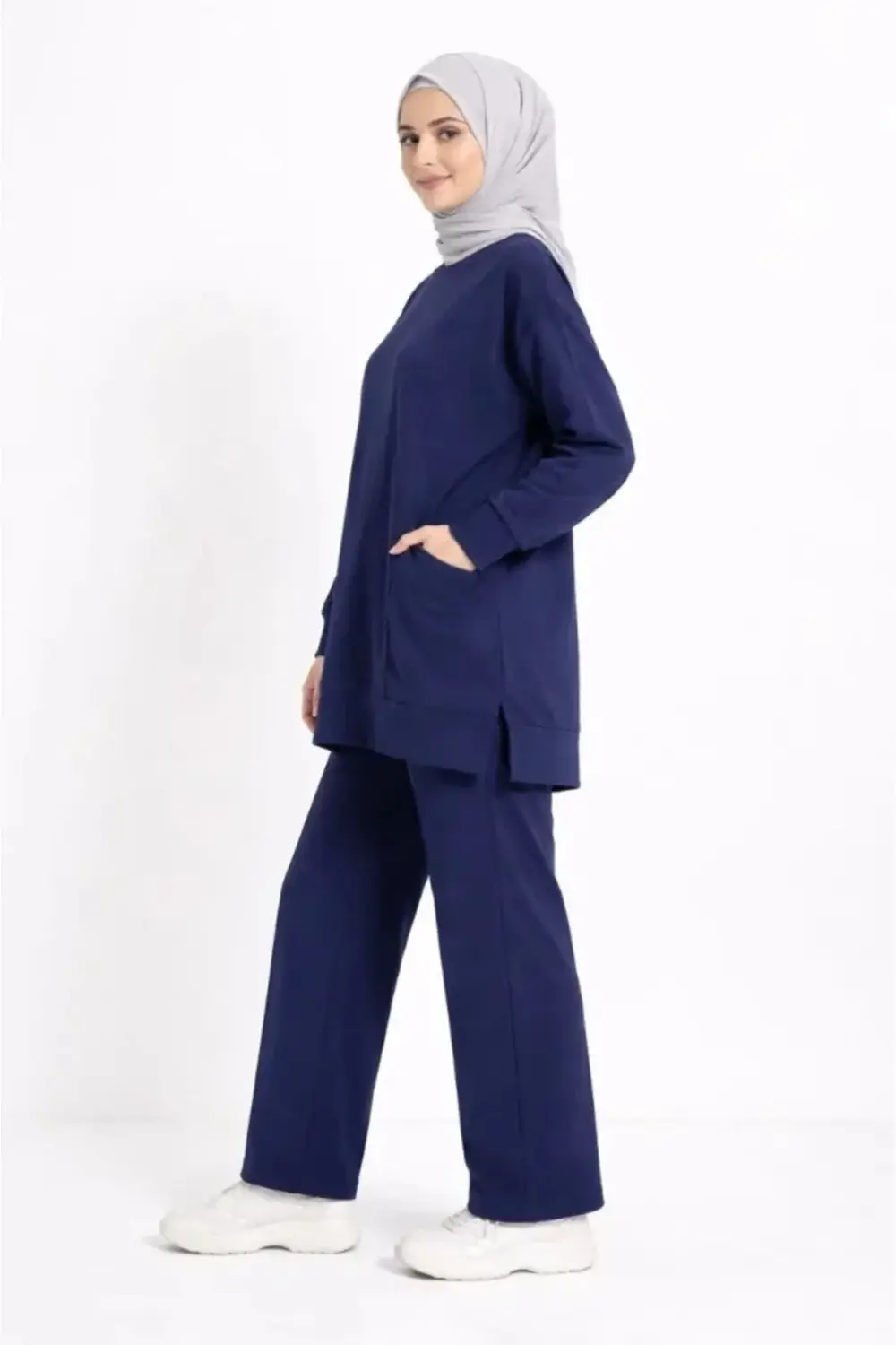 Osy Modal Yumuşak Dokulu Kumaş Tesettür Cepli Tunik Pantolon Takı