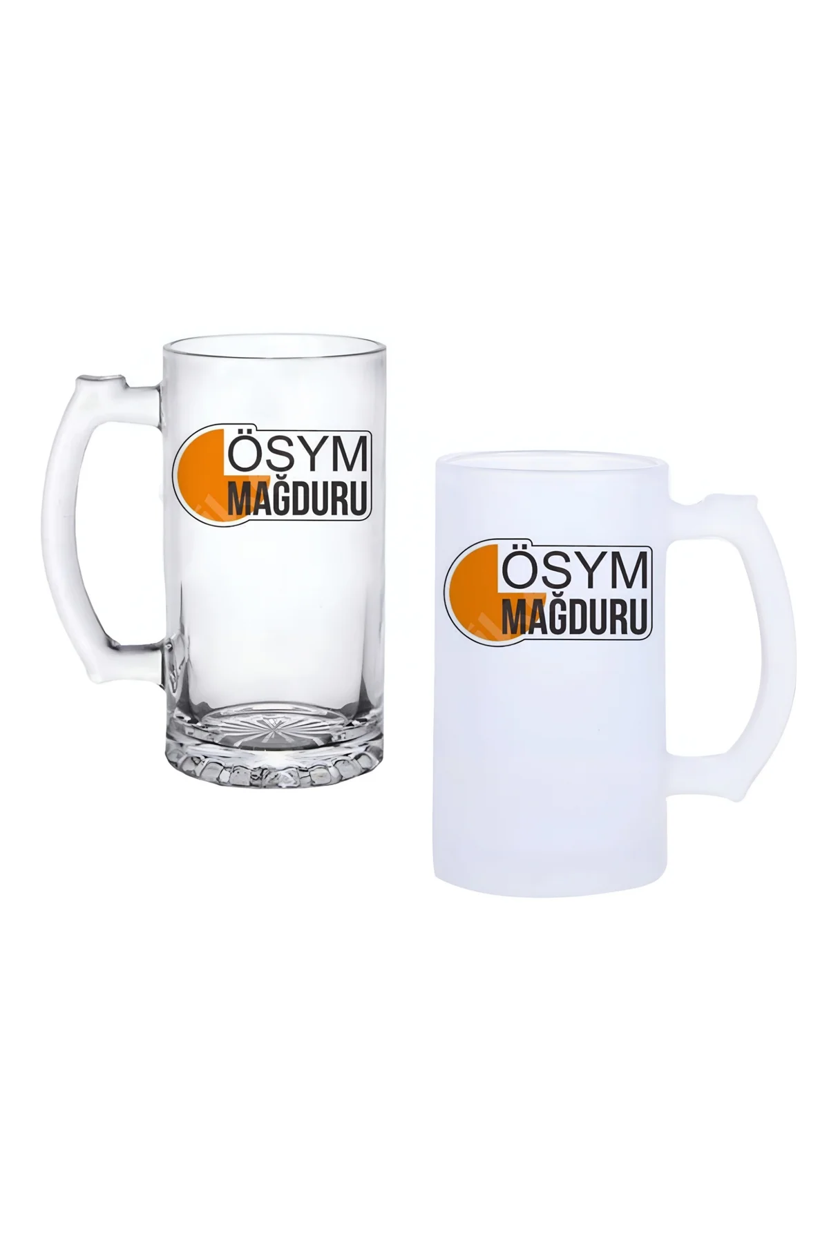 Ösym Mağduru Kulplu Bira Bardağı Buzlu veya Şeffaf Seçenekli 0174