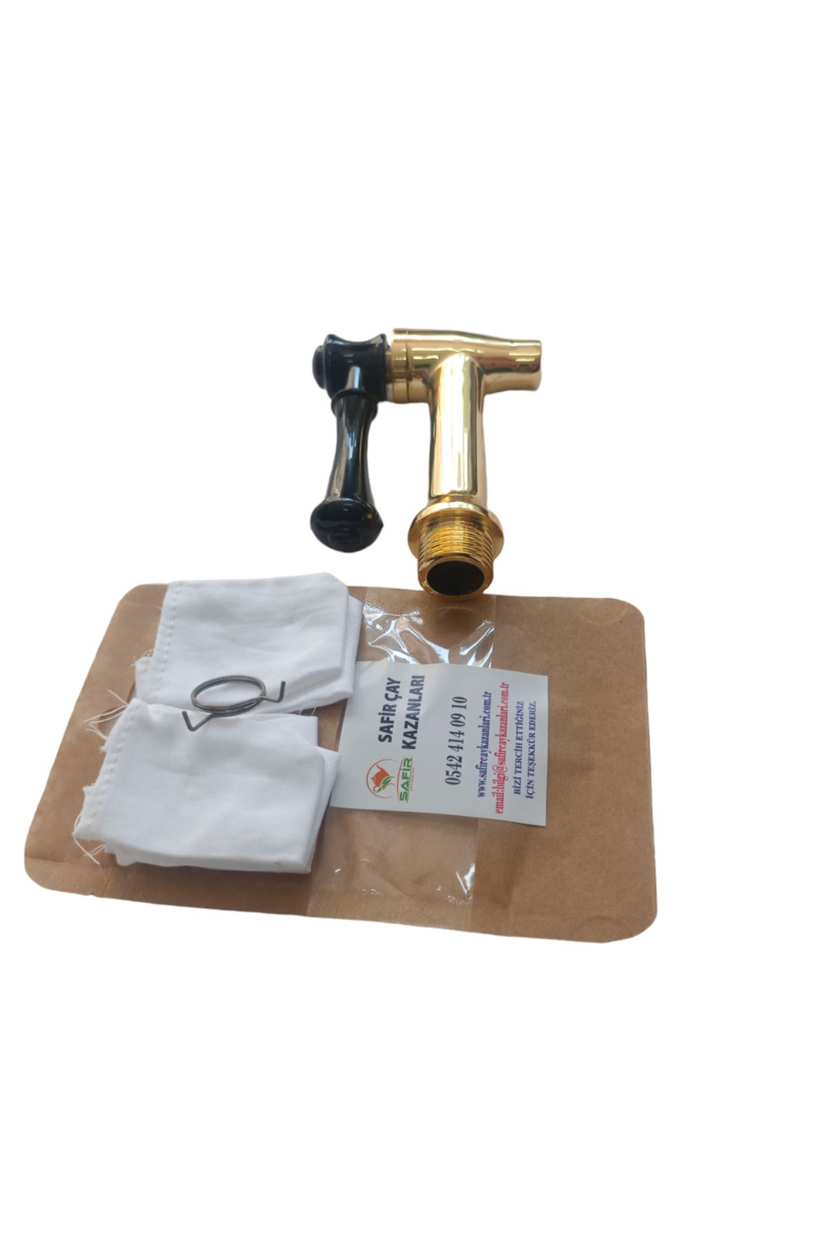 Otantik Bakır Kaplamalı Çay Ocağı Kazanı Musluğu Semaver Musluk B