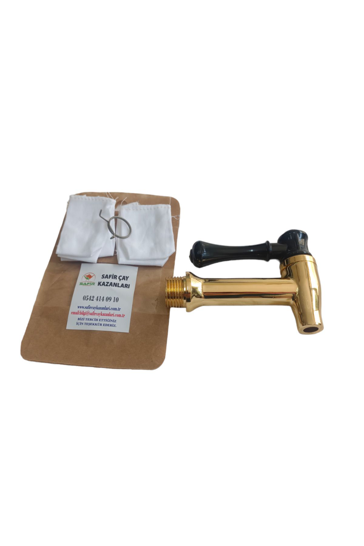 Otantik Bakır Kaplamalı Çay Ocağı Kazanı Musluğu Semaver Musluk B