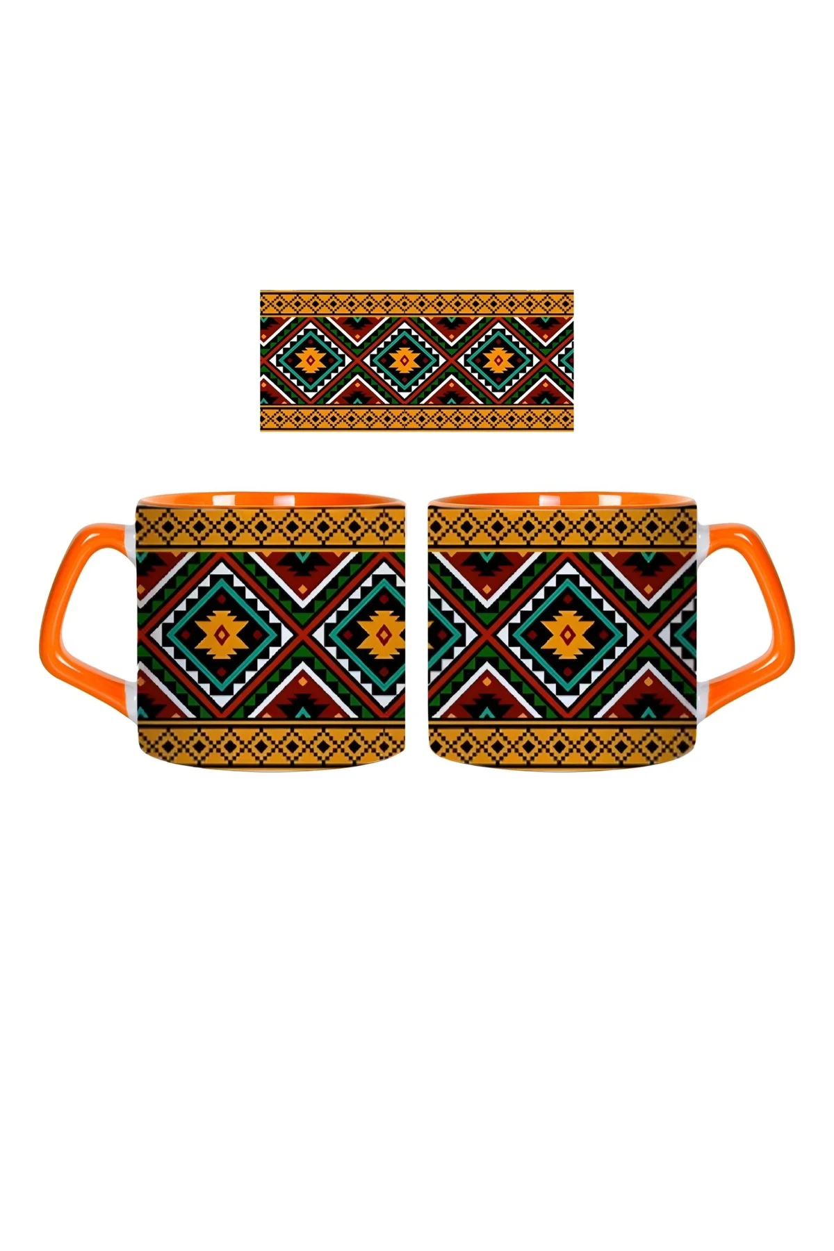 Otantik Desenli Kupa Bardak | Tek Adet 0345