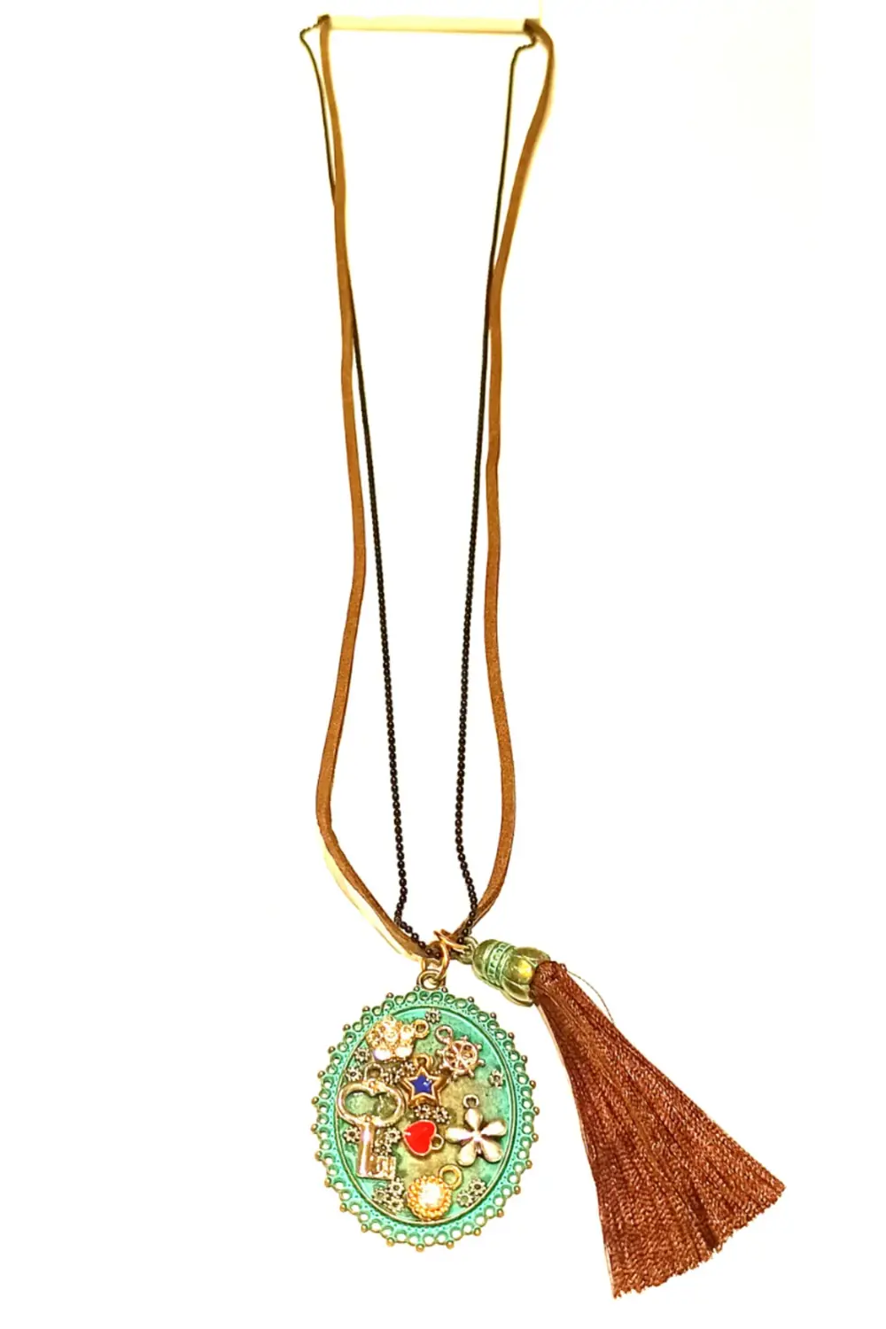 Otantik Gösterişli Renkli 40 cm Uzunluğunda Kolye