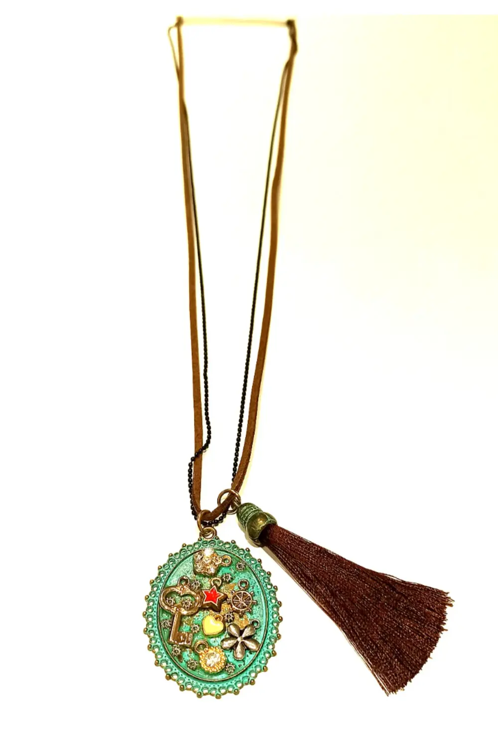 Otantik Gösterişli Renkli 40 cm Uzunluğunda Kolye