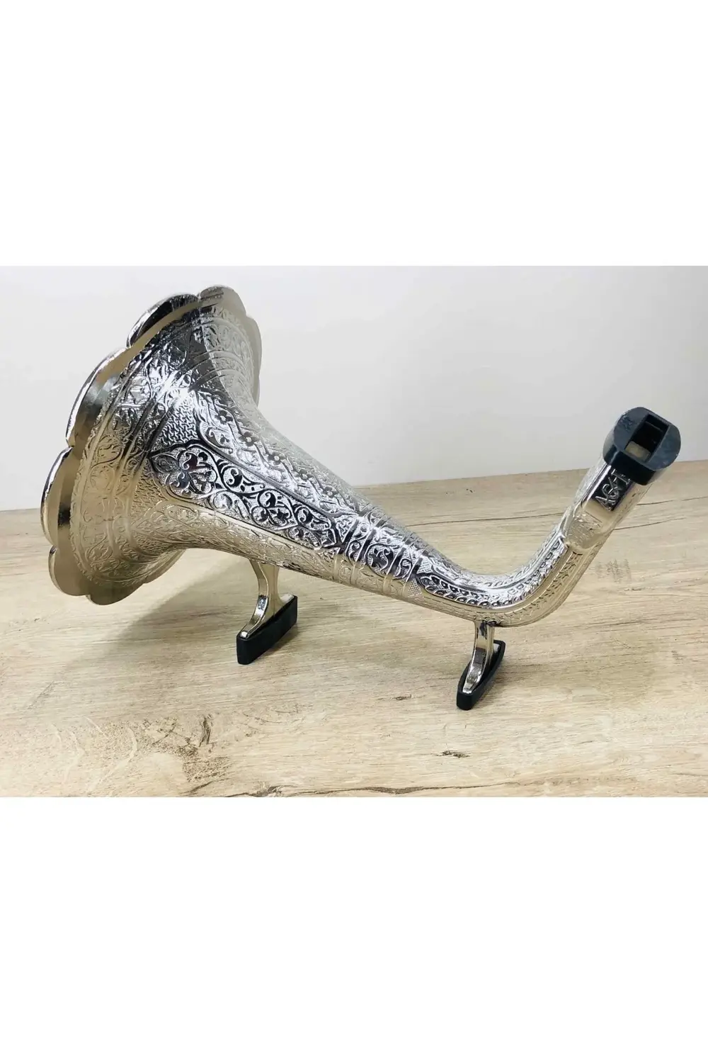 Otantik Parlak Gümüş Osmanlı Stili Gramofoni Cep Telefenlarına Uy