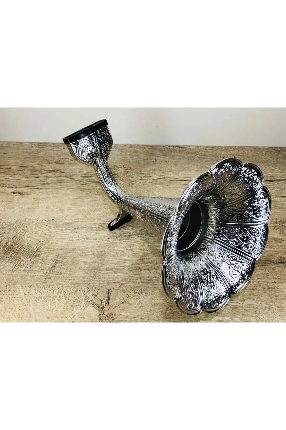 Otantik Parlak Gümüş Osmanlı Stili Gramofoni Cep Telefenlarına Uy