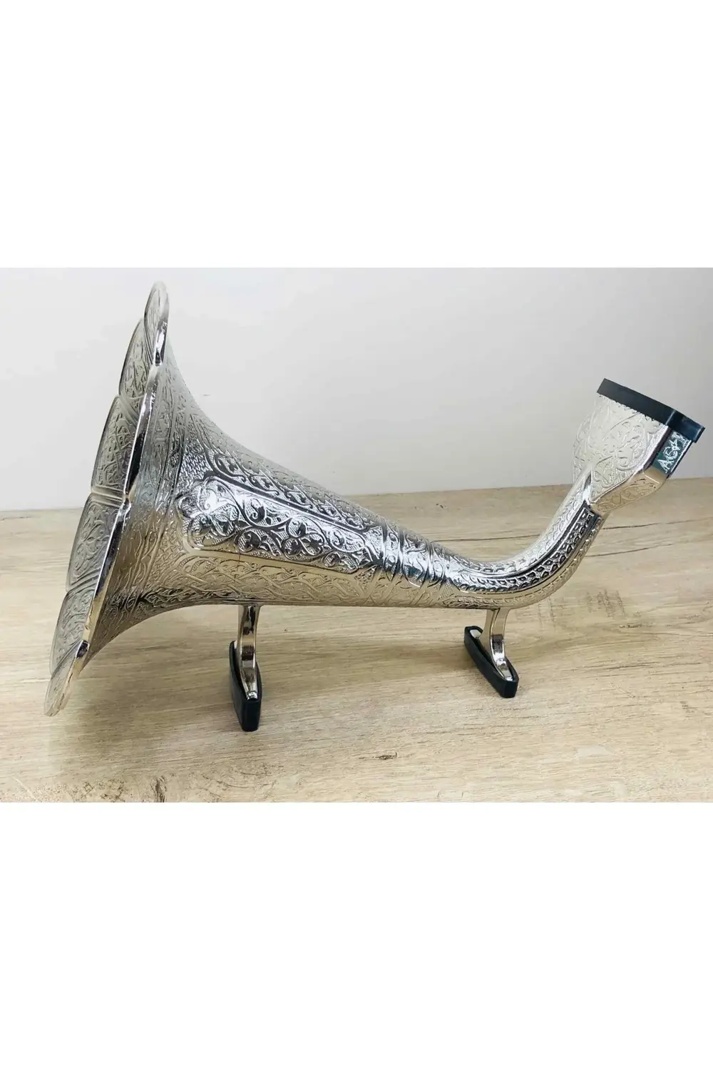 Otantik Parlak Gümüş Osmanlı Stili Gramofoni Cep Telefenlarına Uy