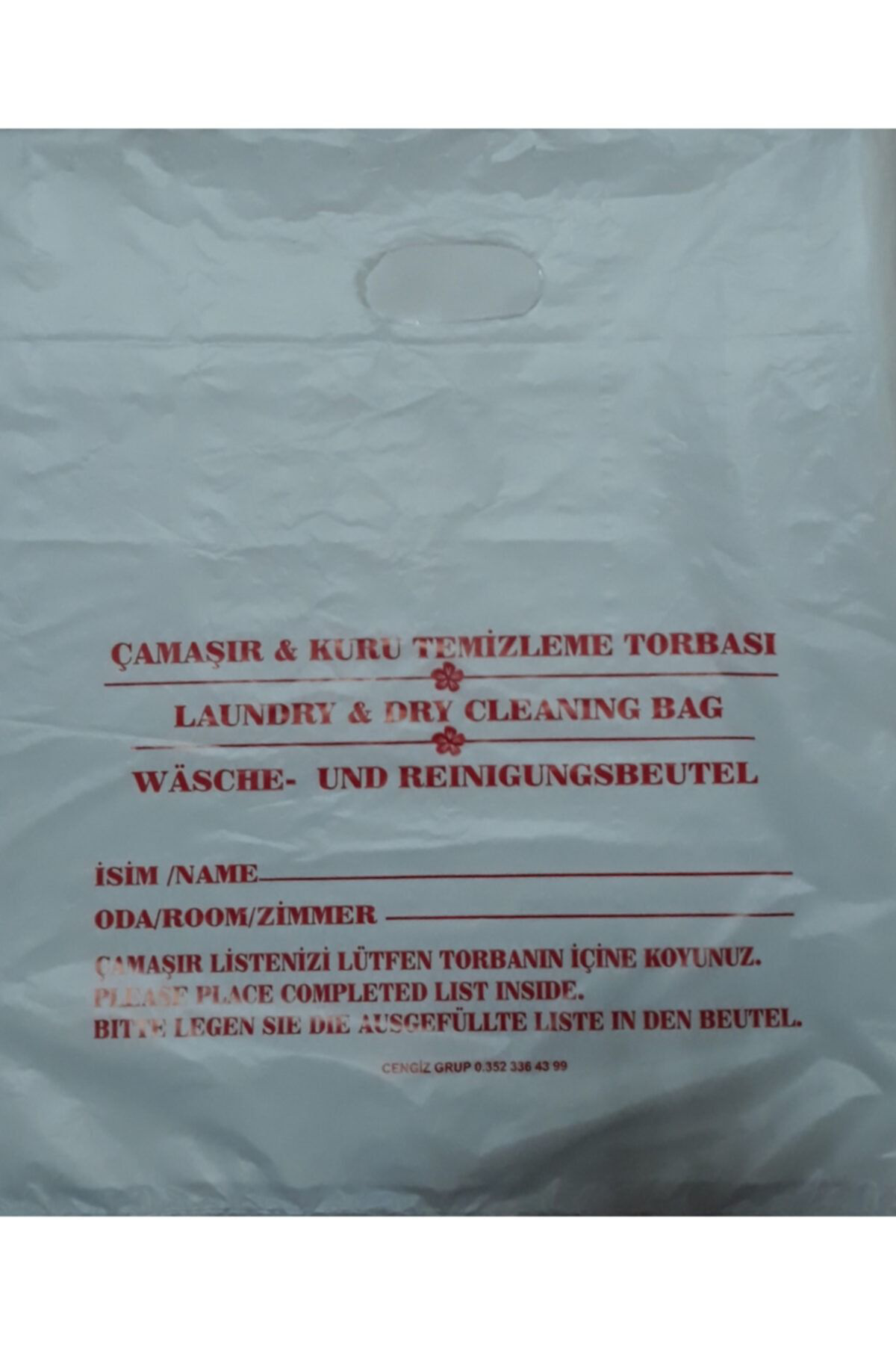3Dtüketim Otel Kirli Çamaşir Poşeti Torbasi Laundry Bag Hijyen Torbasi Kuru