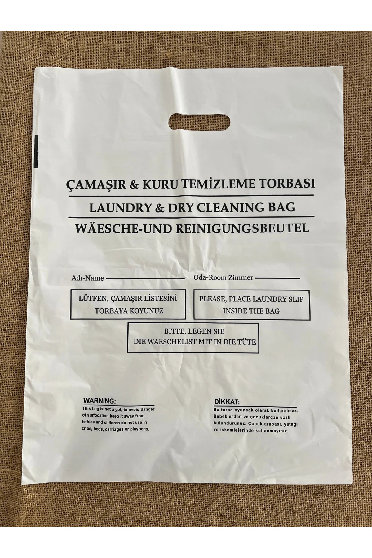 Otel Tipi Kirli Çamaşır Poşeti Laundry Bag 100 ADET