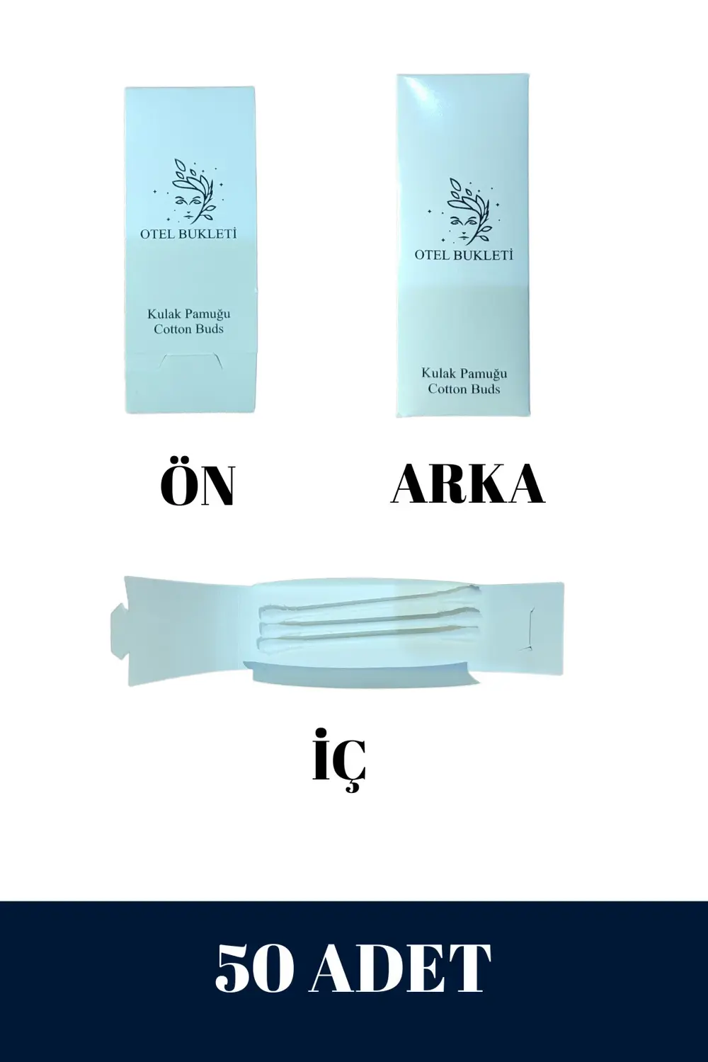 Otel Tipi Kulak Pamuğu 3'lü Paket Kulak Çubuğu Kulak Temizleyici