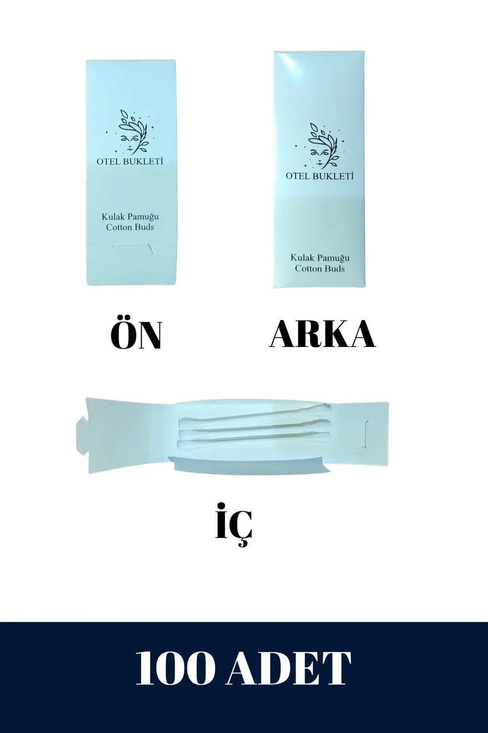 Otel Tipi Kulak Pamuğu 3'lü Paket Kulak Çubuğu Kulak Temizleyici