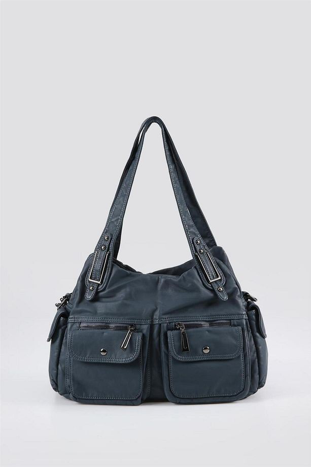 Oten Mavi Cilt Omuz Çantası