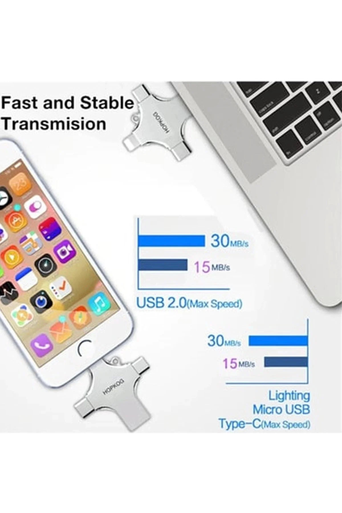 Otg 4in1 Cep Telefonu Çok Fonksiyonlu Usb Flash Bellek 64 Gb Type
