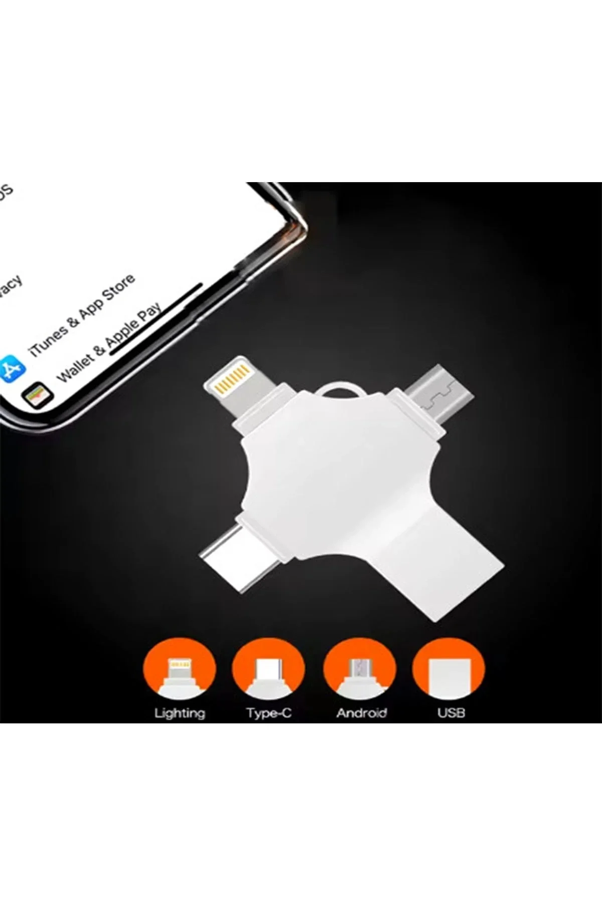 Otg 4in1 Cep Telefonu Çok Fonksiyonlu Usb Flash Bellek 64 Gb Type