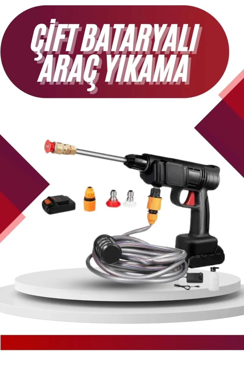 Oto Araba Yıkama Şarjlı Ve Yüksek Basınçlı Oto Yıkama Ve Sulama Tabancası - Lisinya