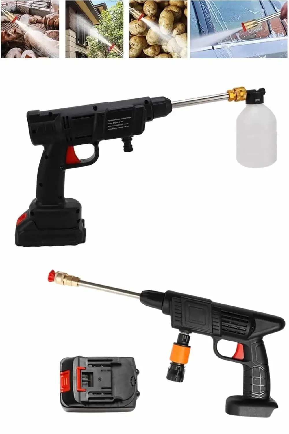 Oto Araba Yıkama Şarjlı Ve Yüksek Basınçlı Oto Yıkama Ve Sulama T