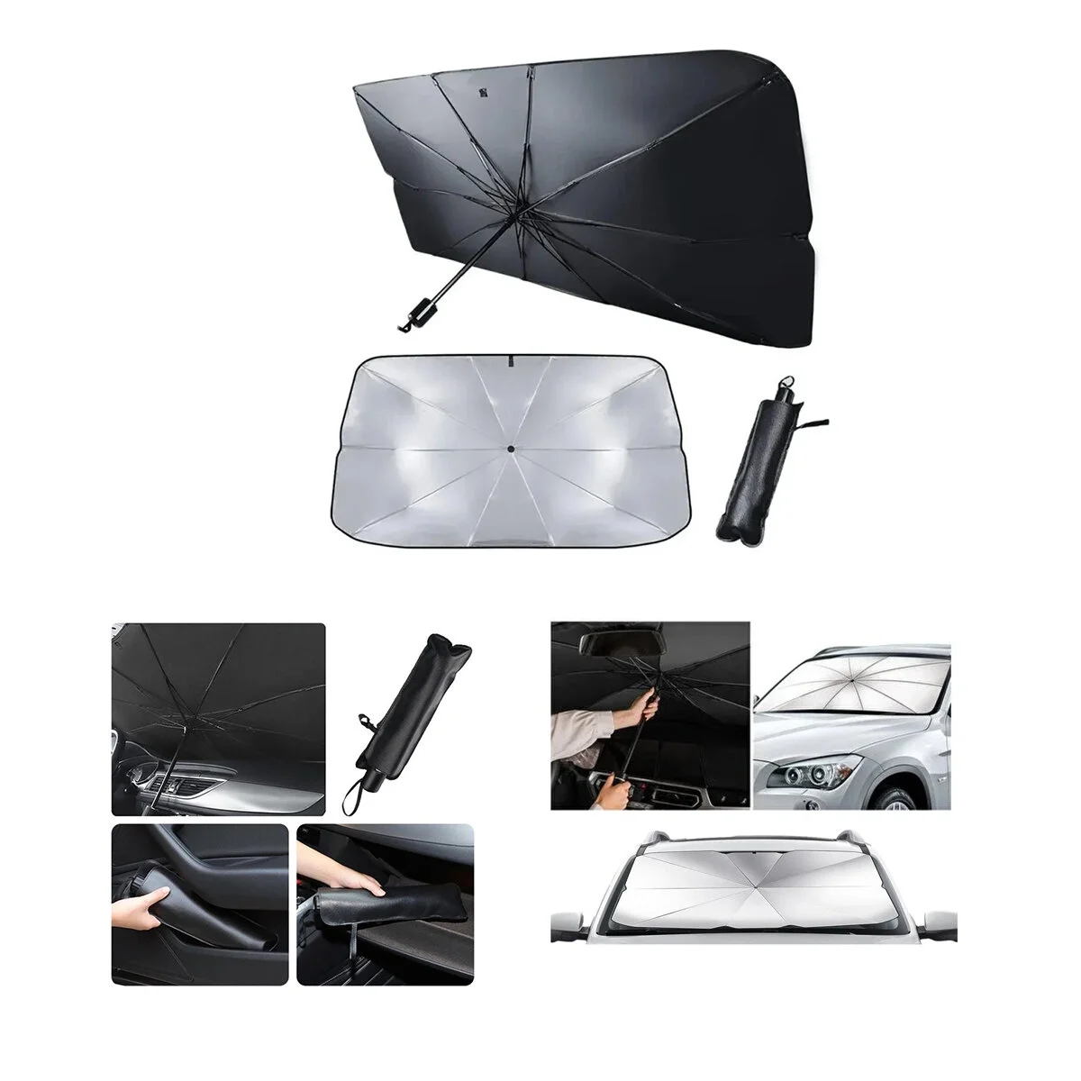 Oto - Araç Cam Güneşlik Şemsiyesi 10 Telli 78x39x130cm Bx40 Fiyatı, Yorumları ve Özellikleri