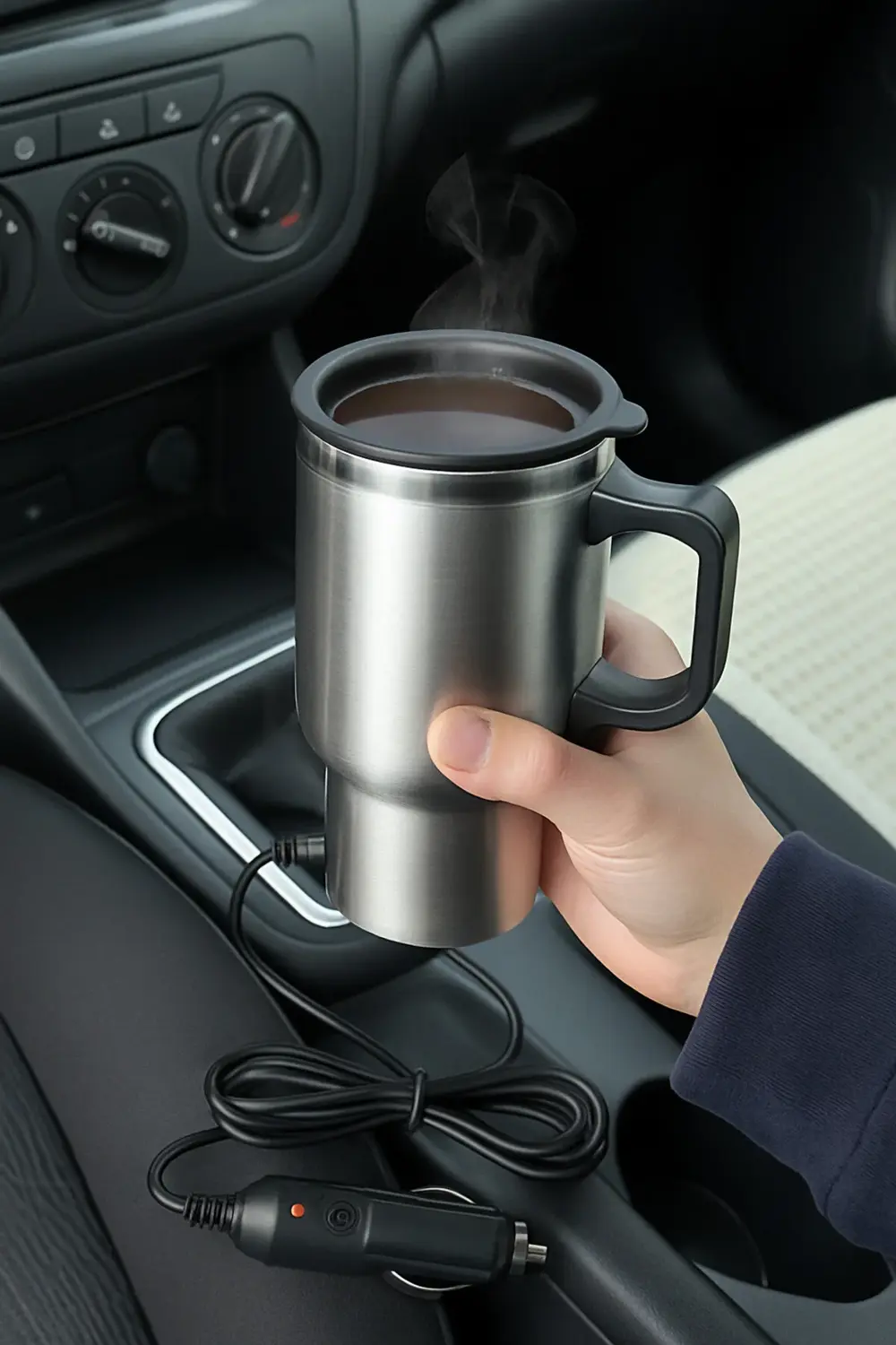 Oto Araç Içi Su Isıtıcı Kahve Makinası Kupa Tip Mug Termos Araç Ç