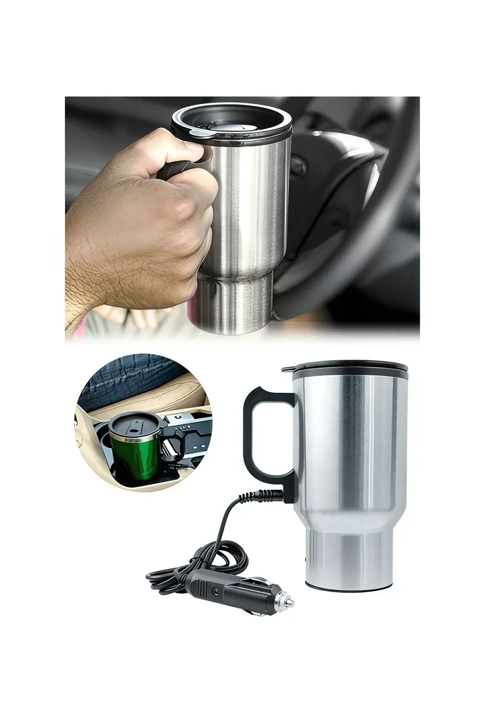 Oto Araç Içi Su Isıtıcı Kahve Makinası Kupa Tip Mug Termos Araç Ç