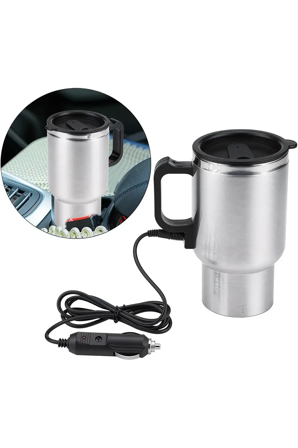 Oto Araç Içi Su Isıtıcı Kahve Makinası Kupa Tip Mug Termos Araç Ç