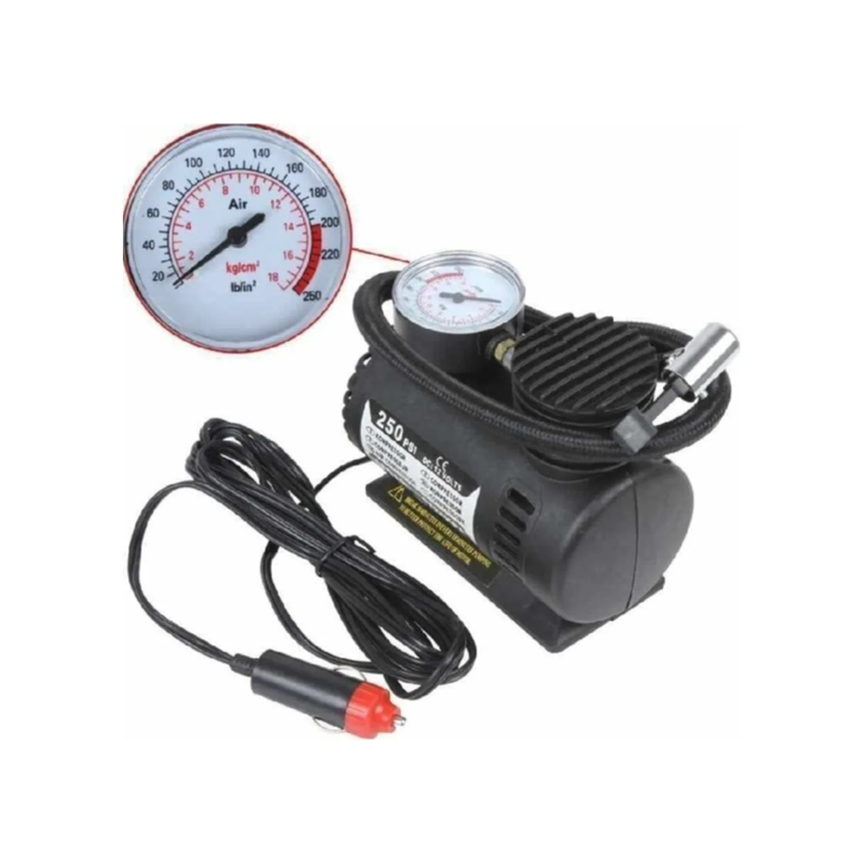 Oto Araç Mini Kompresör Hava Kompresörü 12 V 250 Psı Araba Hava P