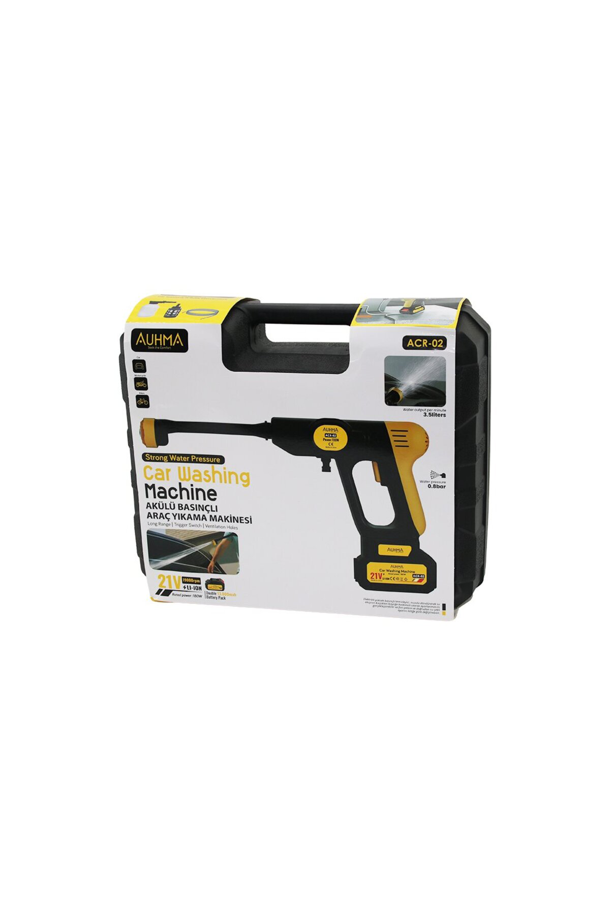 Ok Aksesuar Oto - Araç Yikama Makinesi Şarjli - Yedek Bataryali 180W - 19000