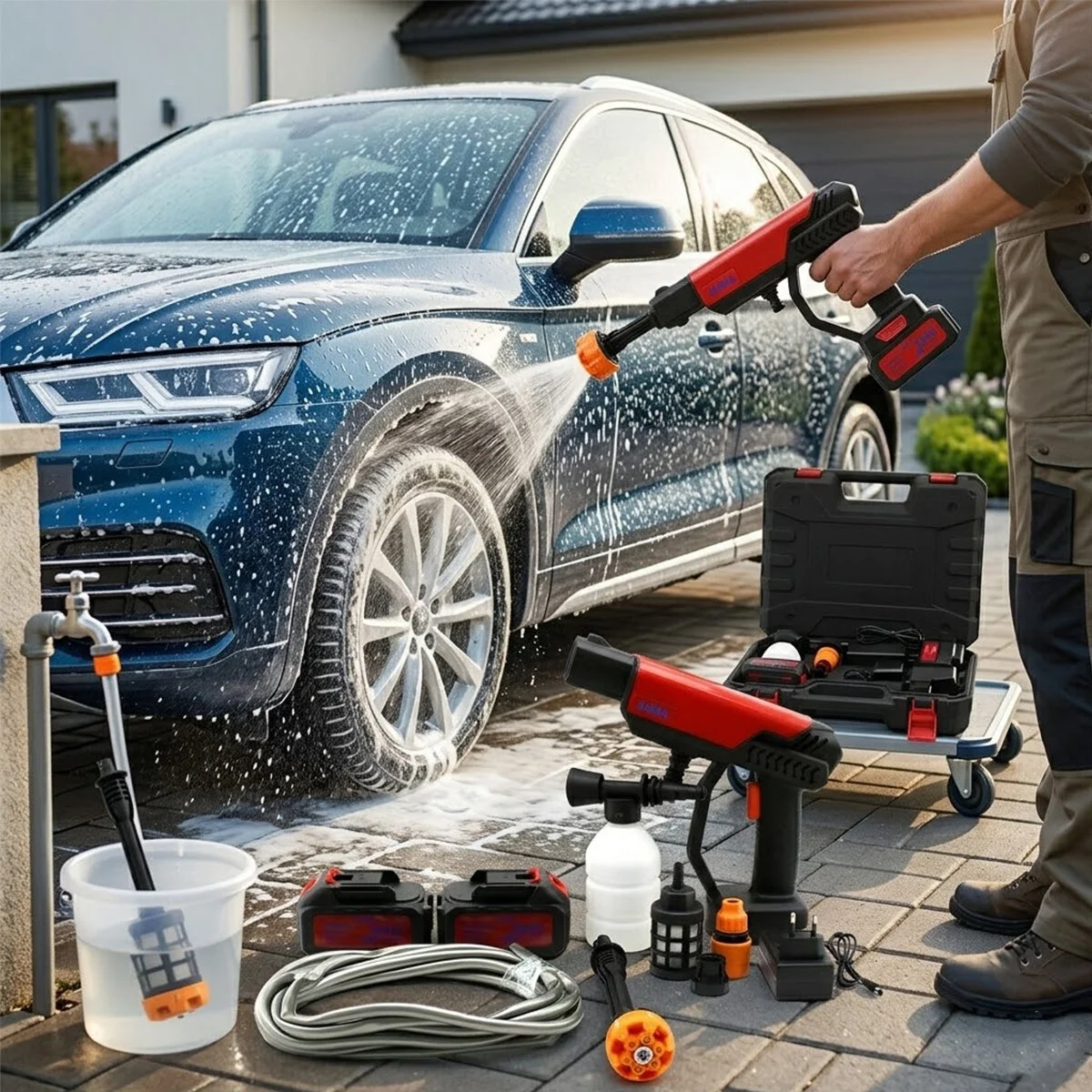 Oto - Araç Yıkama Makinesi Şarjlı - Yedek Bataryalı 135w - 19000 Rpm 12000 Mah - 21v 0.62bar A-130 Bx40 Fiyatı, Yorumları ve Özellikleri