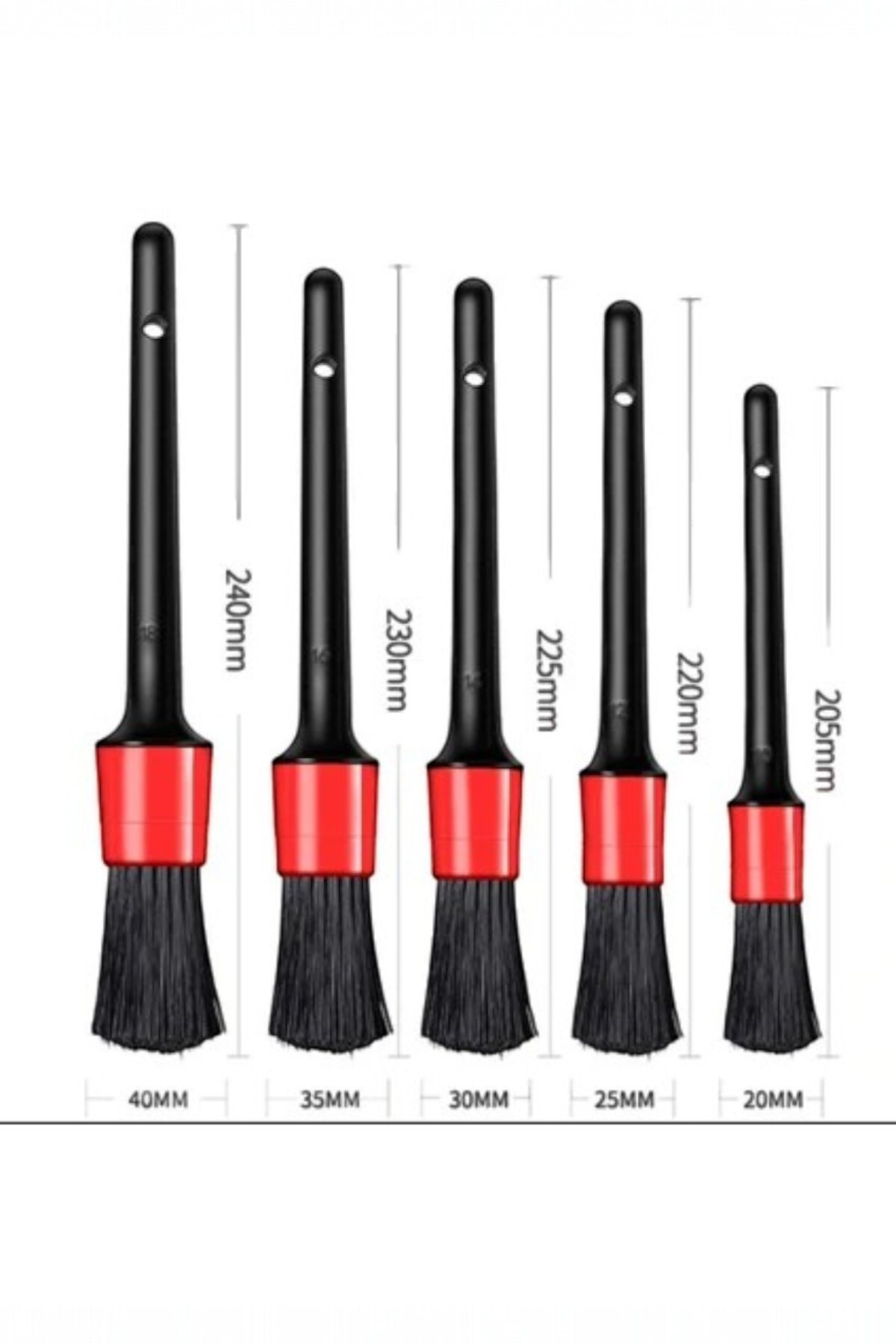 Oto Detay Fırçası Seti 5'li Kaliteli Detaylı Farklı Boyutlar,5li 