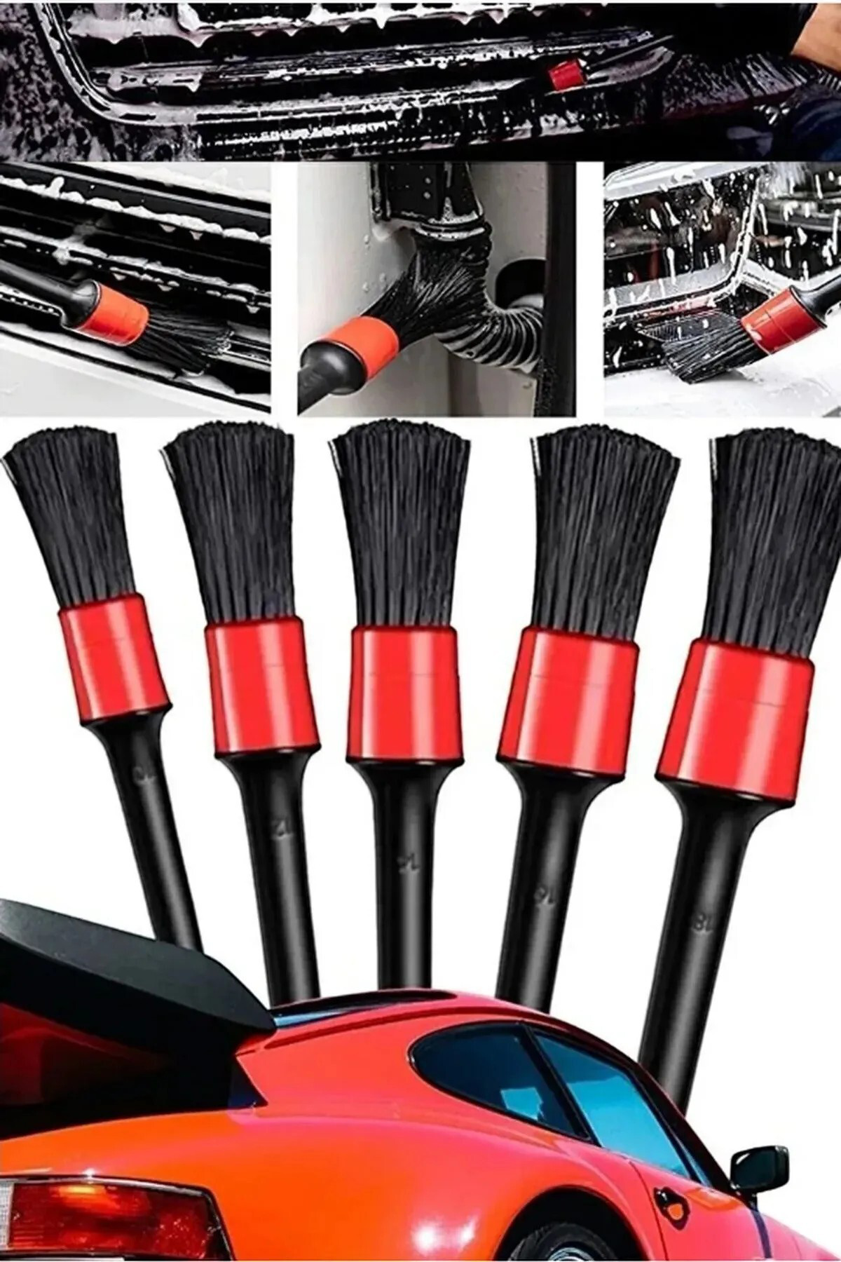 Oto Detay Fırçası Seti 5'li Kaliteli Detaylı Farklı Boyutlar,5li 