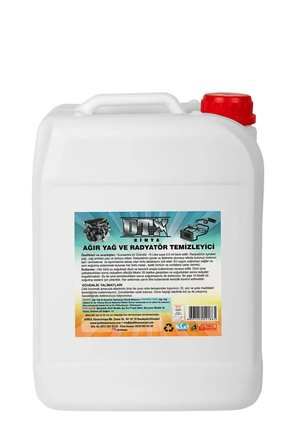 Oto Kalorifer Ve Petek Temizleme Sıvısı Yağ Sök. KONSANTRE 5 Litr