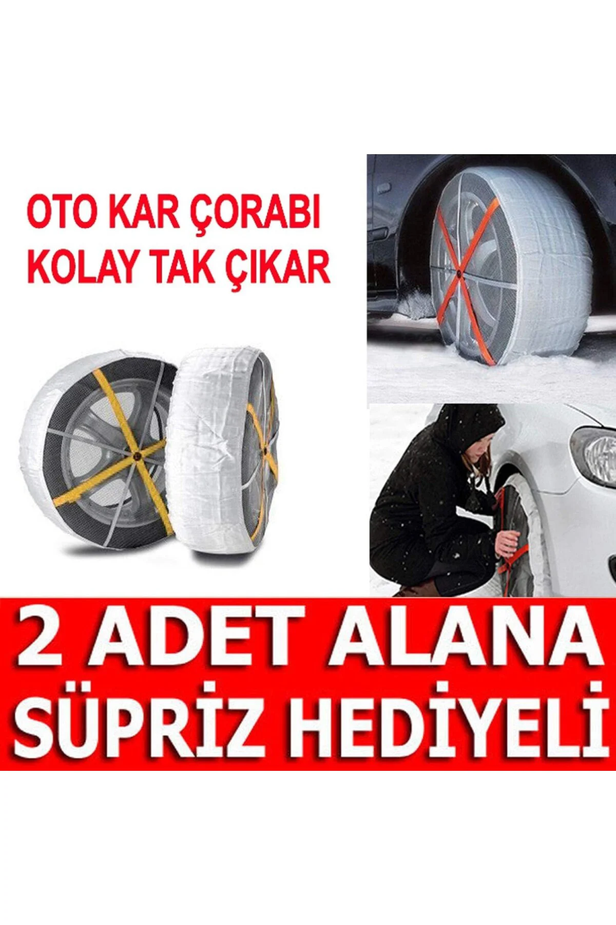 Oto Kar Çorabı Karpatik Kar Buz Patinaj Önleyici Araç Çantalı Oto
