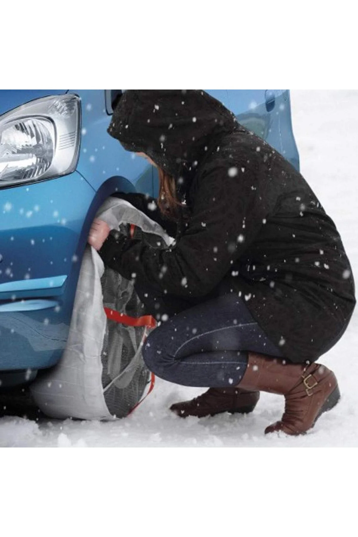 Oto Kar Çorabı Karpatik Kar Buz Patinaj Önleyici Araç Çantalı Oto
