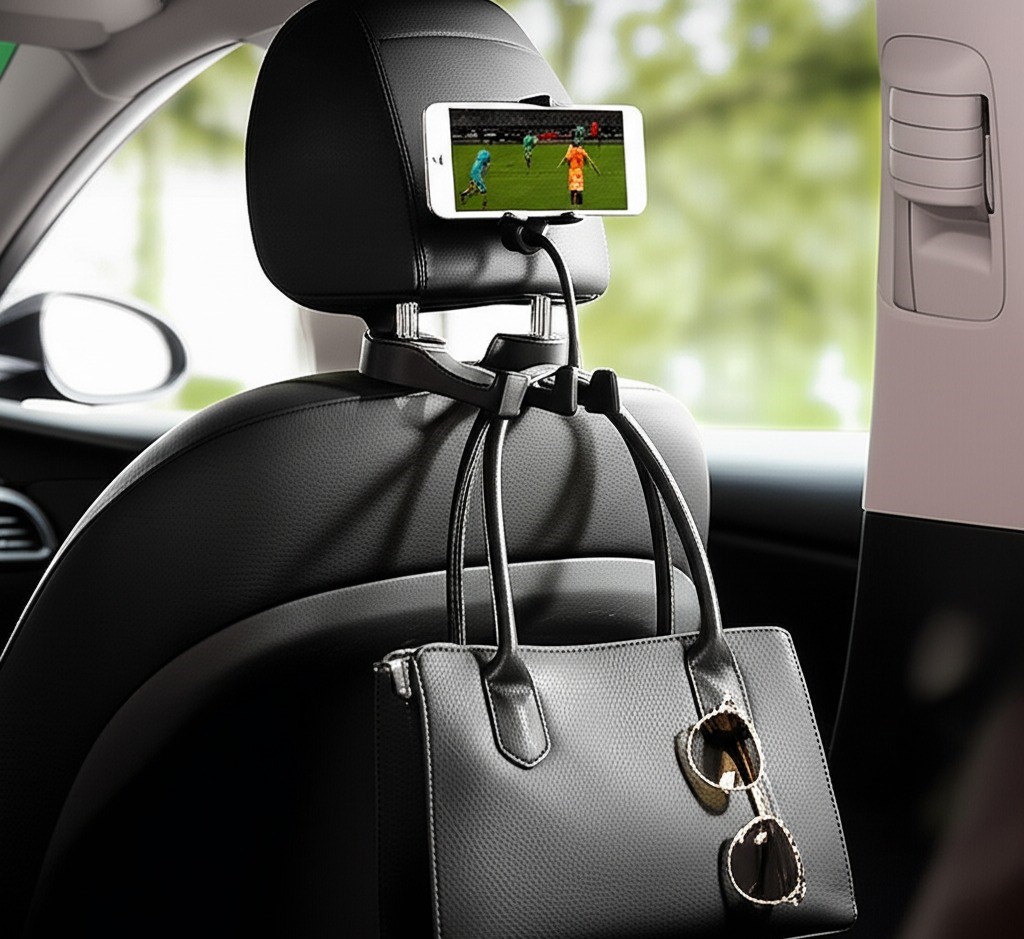 Oto Koltuk Arkası Telefon Tutucu Askılık 15kg Taşıma Kapasiteli,