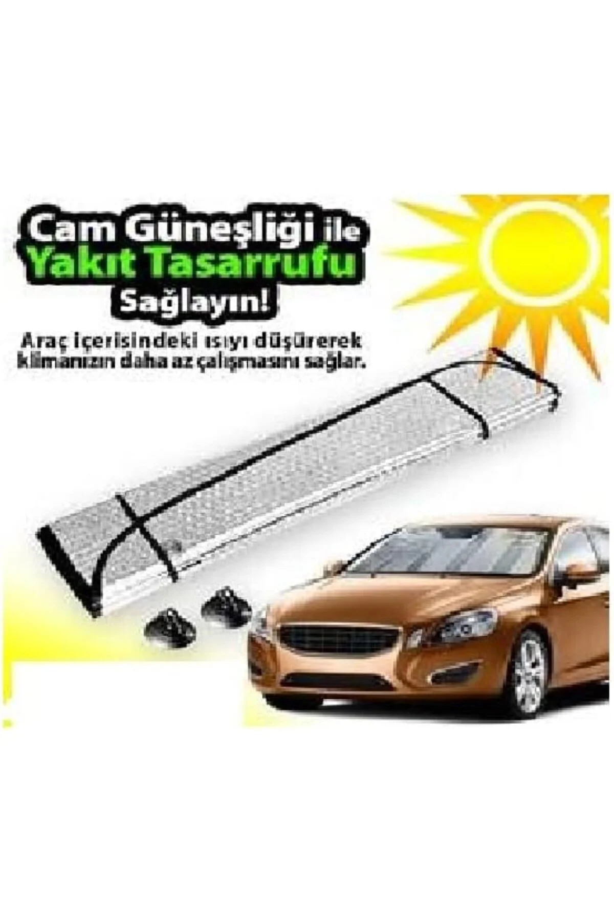 Oto Ön Cam Araba Güneşliği Katlanabilir Dışı Alüminyum Metalize Arası Balonlu Katlanabilir