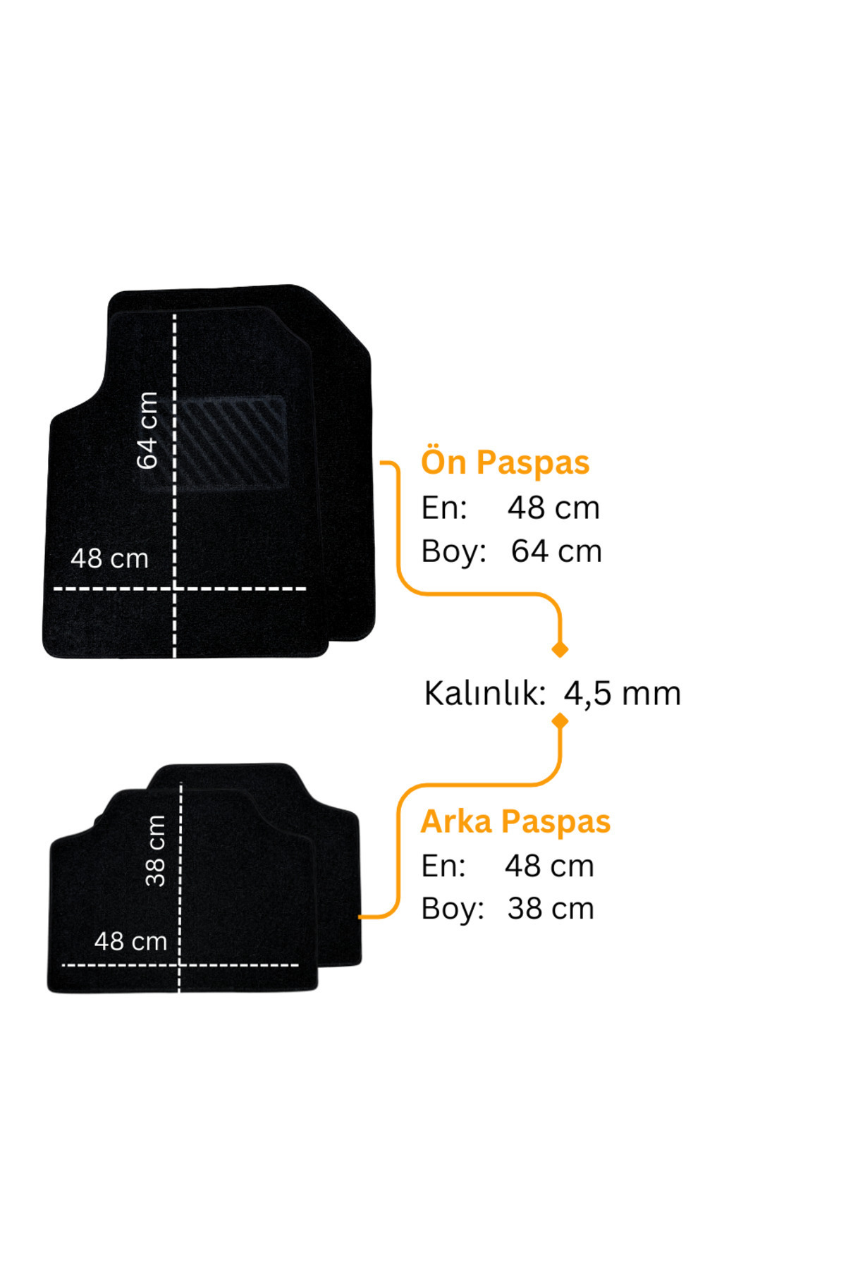 Oto Paspas Halı Lateks Kaymaz Taban Yıkanabilir Silinebilir Tüm A