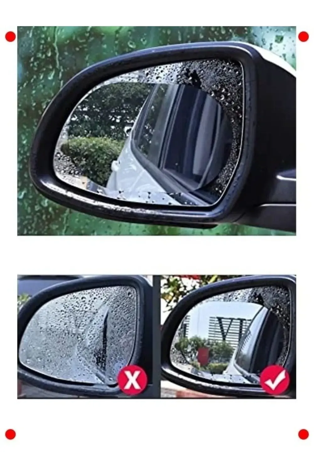 Oto Yan Ayna Yağmur Kaydırıcı Film