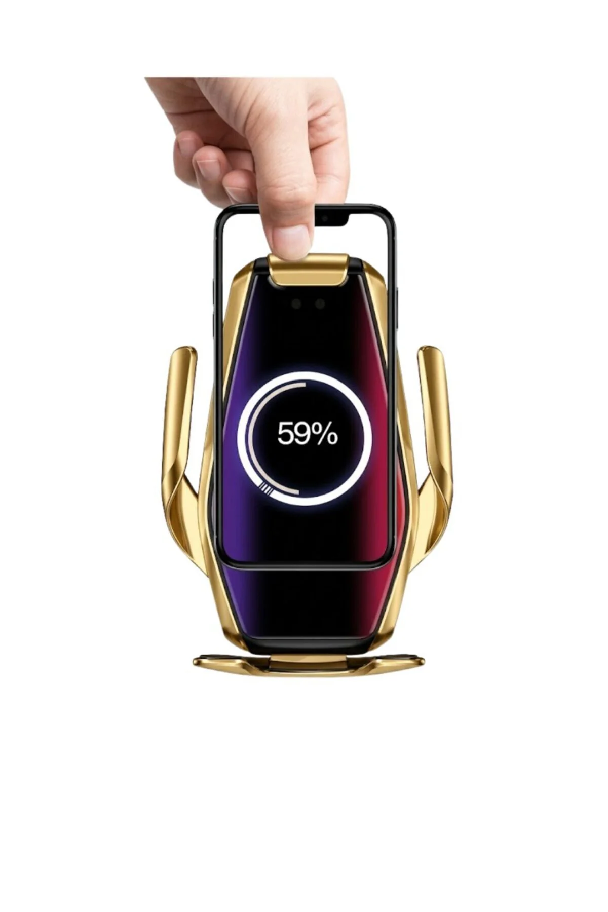 Otomatik Açılan Araç Telefon Tutucu Kablosuz Şarj ve Tek Elle Kullanım