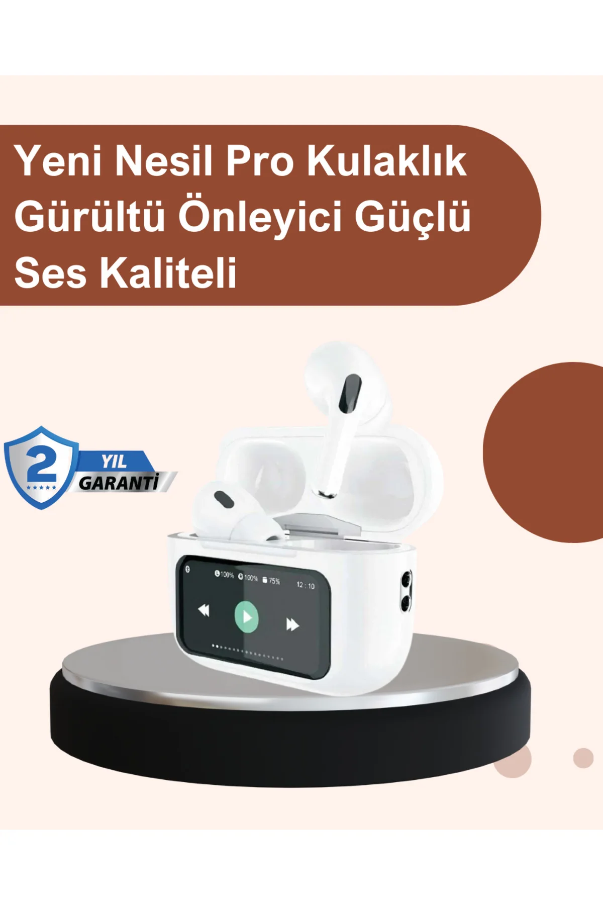 Otomatik Bağlantılı Bluetooth Kulaklık ANC Özellikli Su ve Ter Da