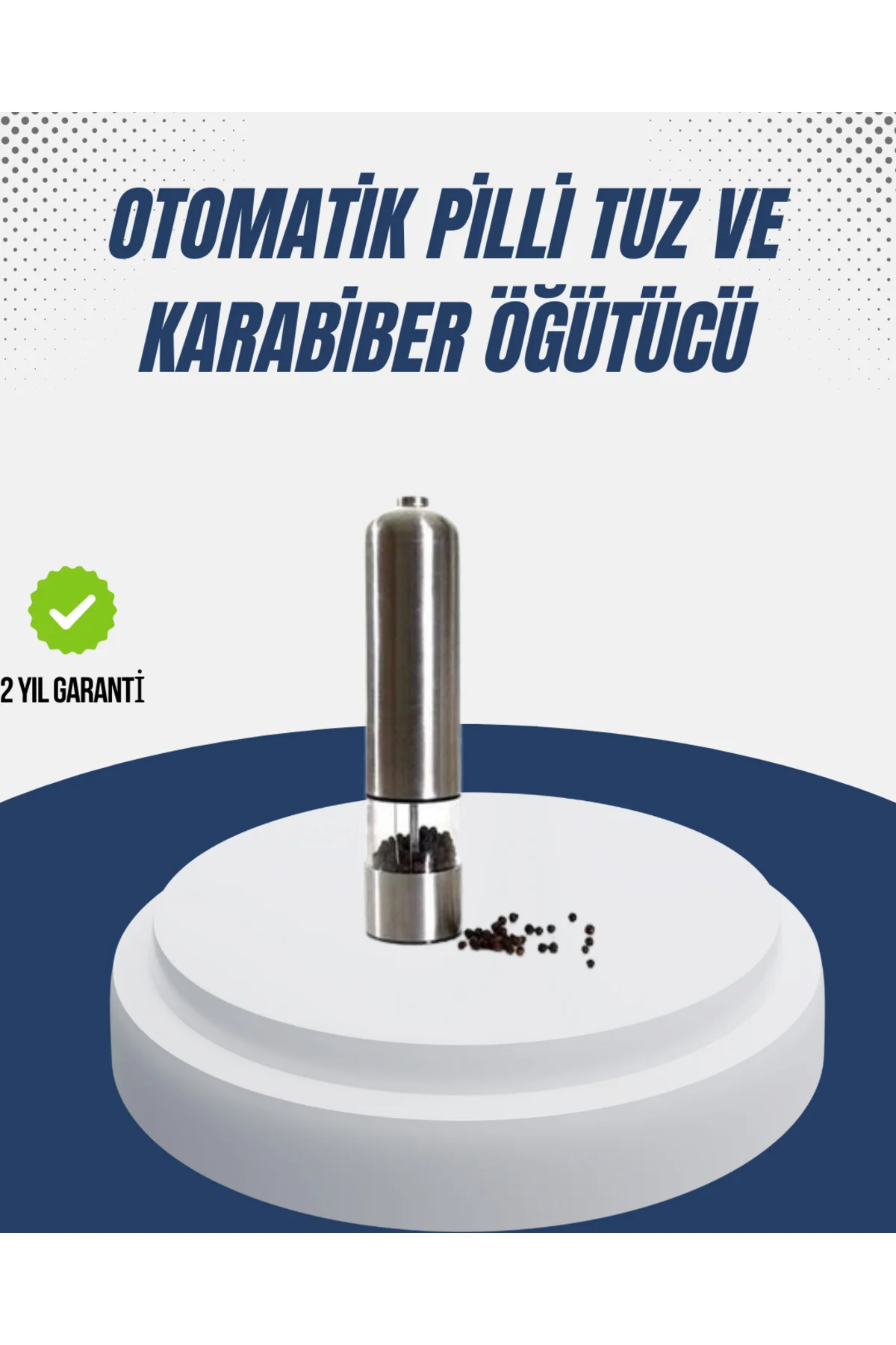 Otomatik Baharat Değirmeni Paslanmaz Gövde Ergonomik Tasarım Otomatik Baharat Değirmeni Paslanmaz Gövde Ergonomik Tasarım