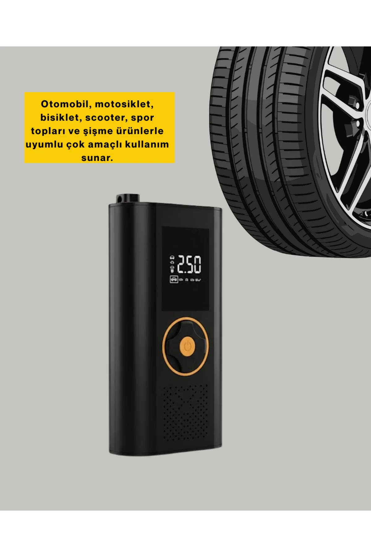 Otomatik Duran Dijital Hava Pompası Kompakt ve Taşınabilir Tasarı