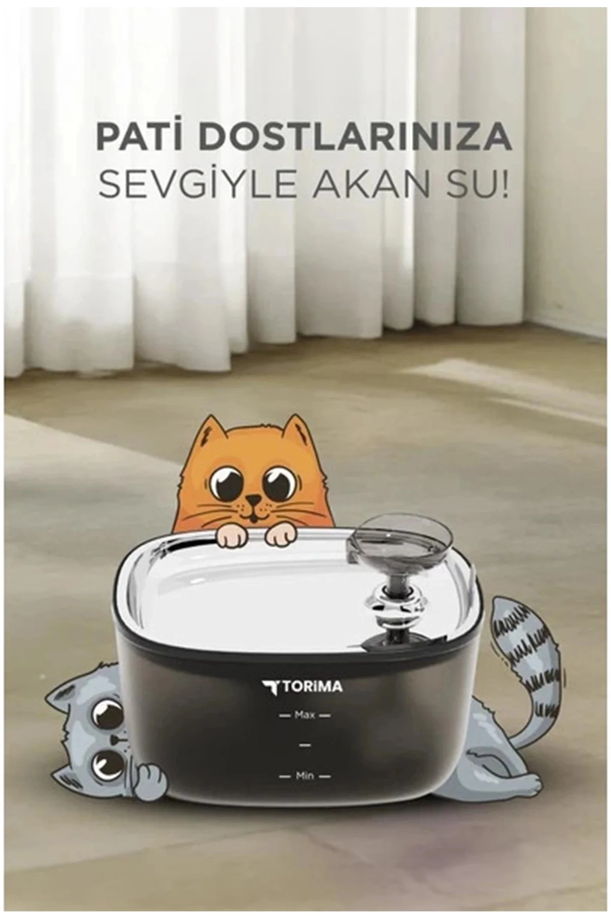 Otomatik Filtreli Kedi Köpek Su Pınarı Su Çeşmesi Ultra Sessiz Su