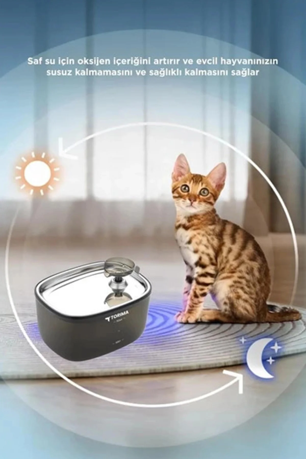 Otomatik Filtreli Kedi Köpek Su Pınarı Su Çeşmesi Ultra Sessiz Su