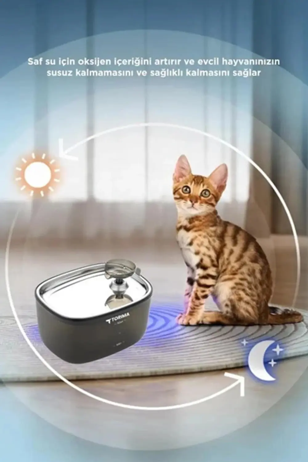 Otomatik Filtreli Kedi Köpek Su Pınarı Su Çeşmesi Ultra Sessiz Su