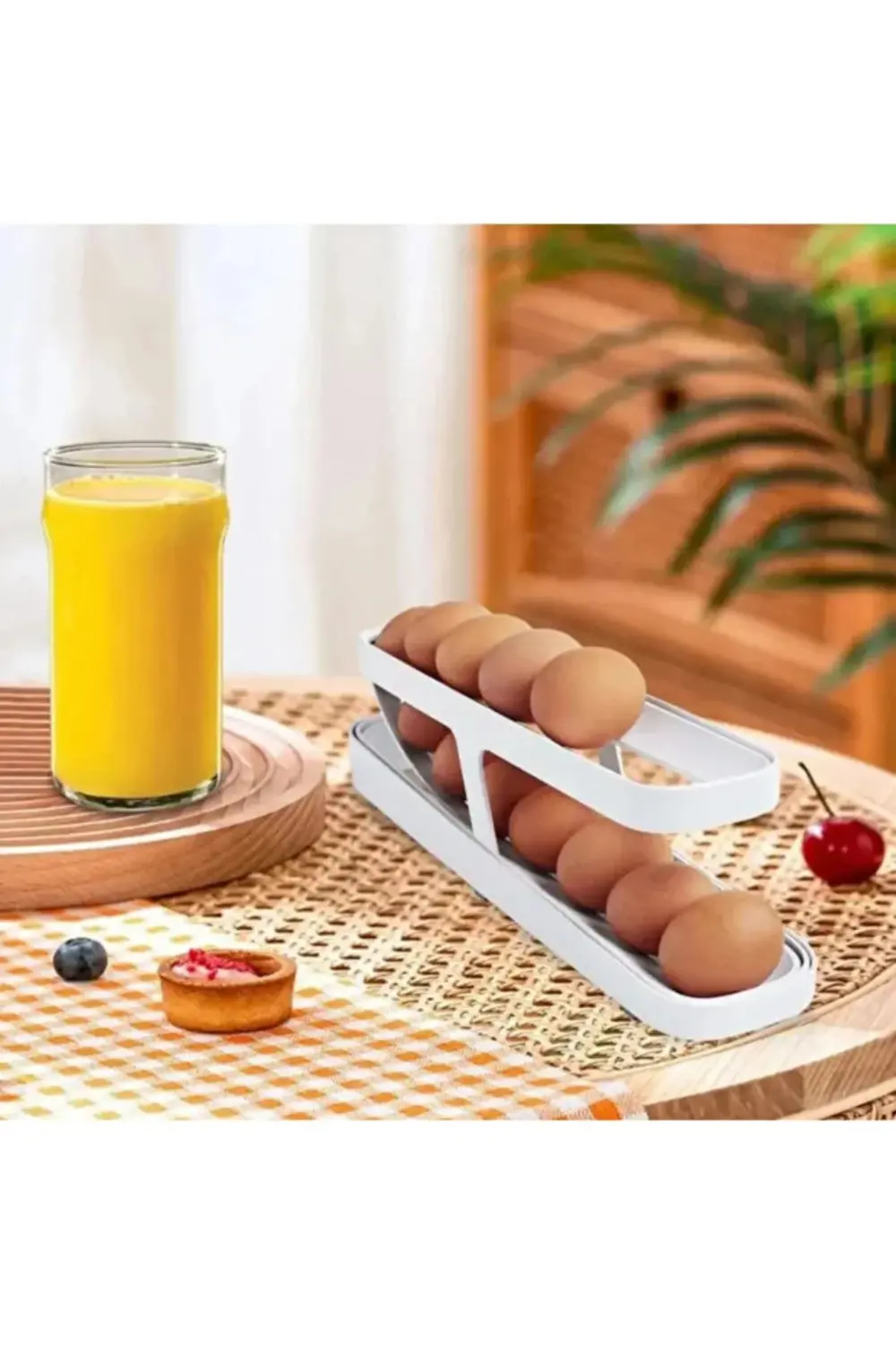 Otomatik İki Katlı Yumurta Standı - Buzdolabı Düzenleyici