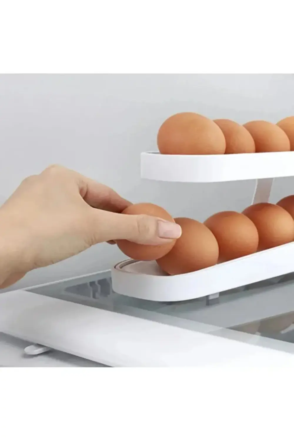 Otomatik İki Katlı Yumurta Standı - Buzdolabı Düzenleyici