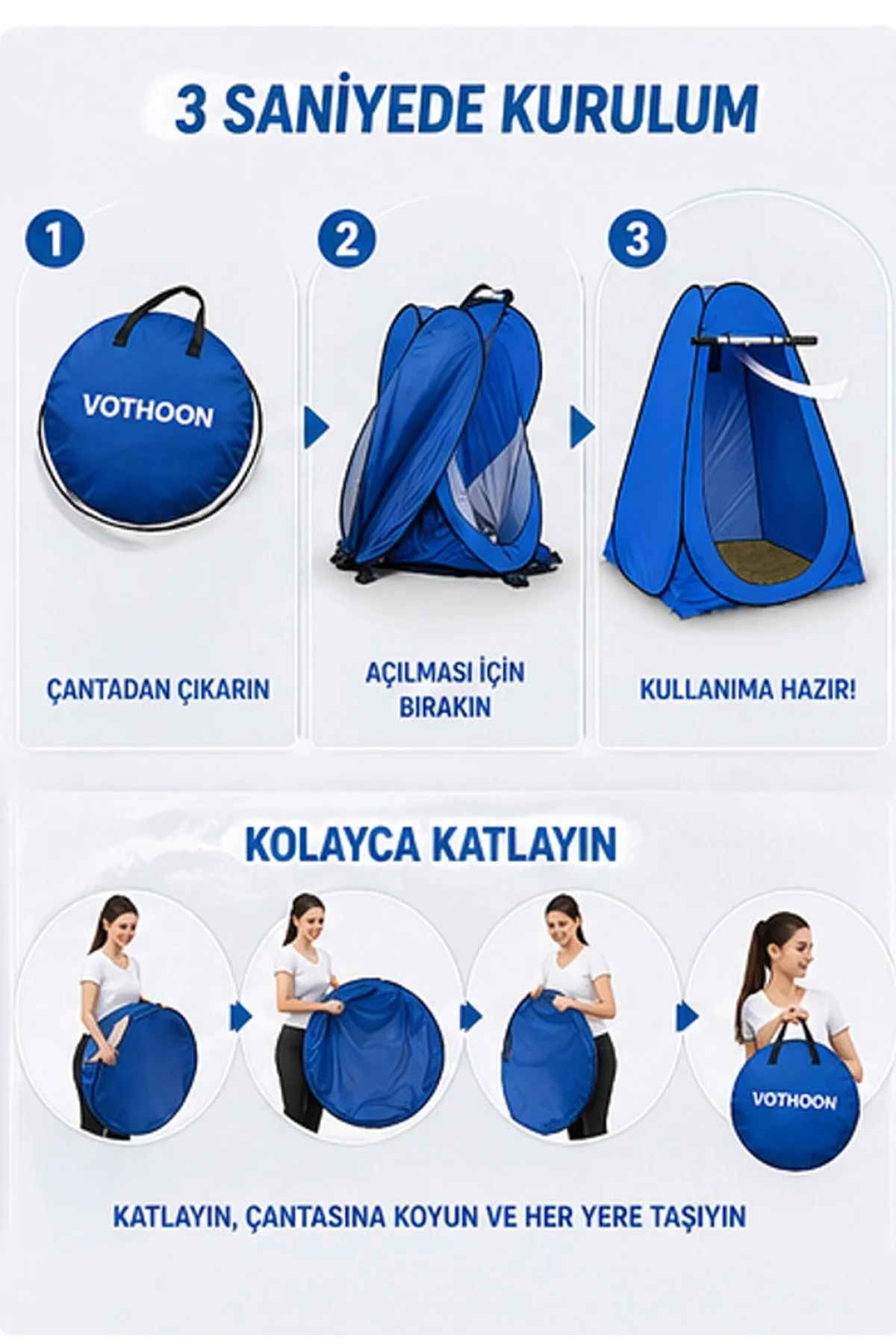 Otomatik Kabin Giyinme Çadırı 120x120x190 Cm Üst Havalandırma Yan Pencereli Duş & Wc Çadırı Mavi Otomatik Kabin Giyinme Çadırı 120x120x190 Cm Üst Havalandırma Yan Pencereli Duş & Wc Çadırı Mavi