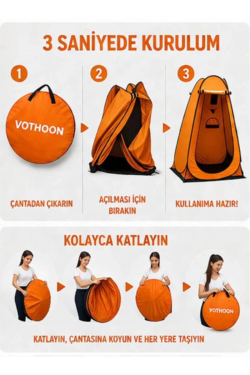 Otomatik Kabin Giyinme Çadırı 120x120x190 Cm – Duş & WC Çadırı, Soyunma Kabini Fiyatı, Yorumları ve Özellikleri