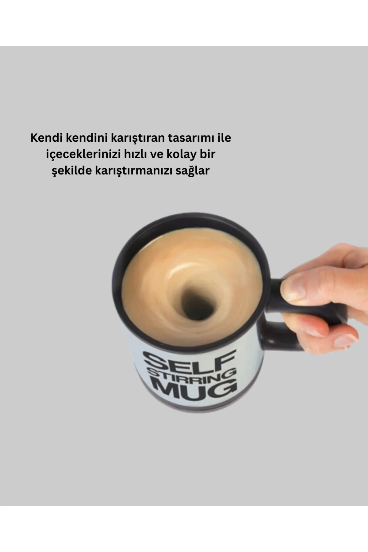 Otomatik Karıştıran Akıllı Kupa – Paslanmaz Çelik, Isı Korumalı