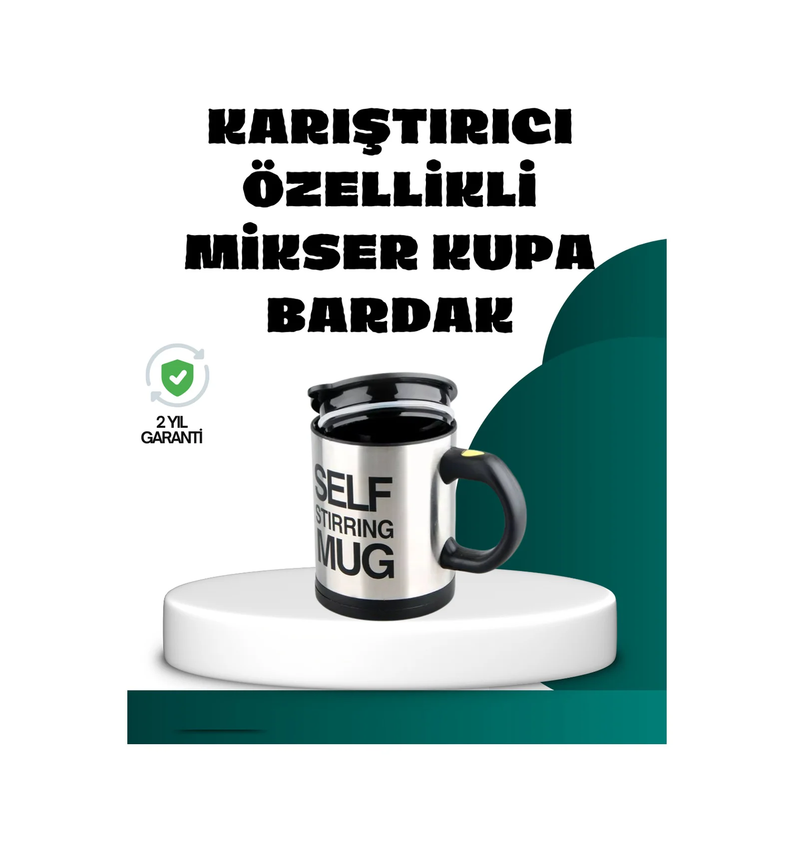 Otomatik Karıştırmalı Termos Kupa Ergonomik Tasarım - Lisinya Diğer