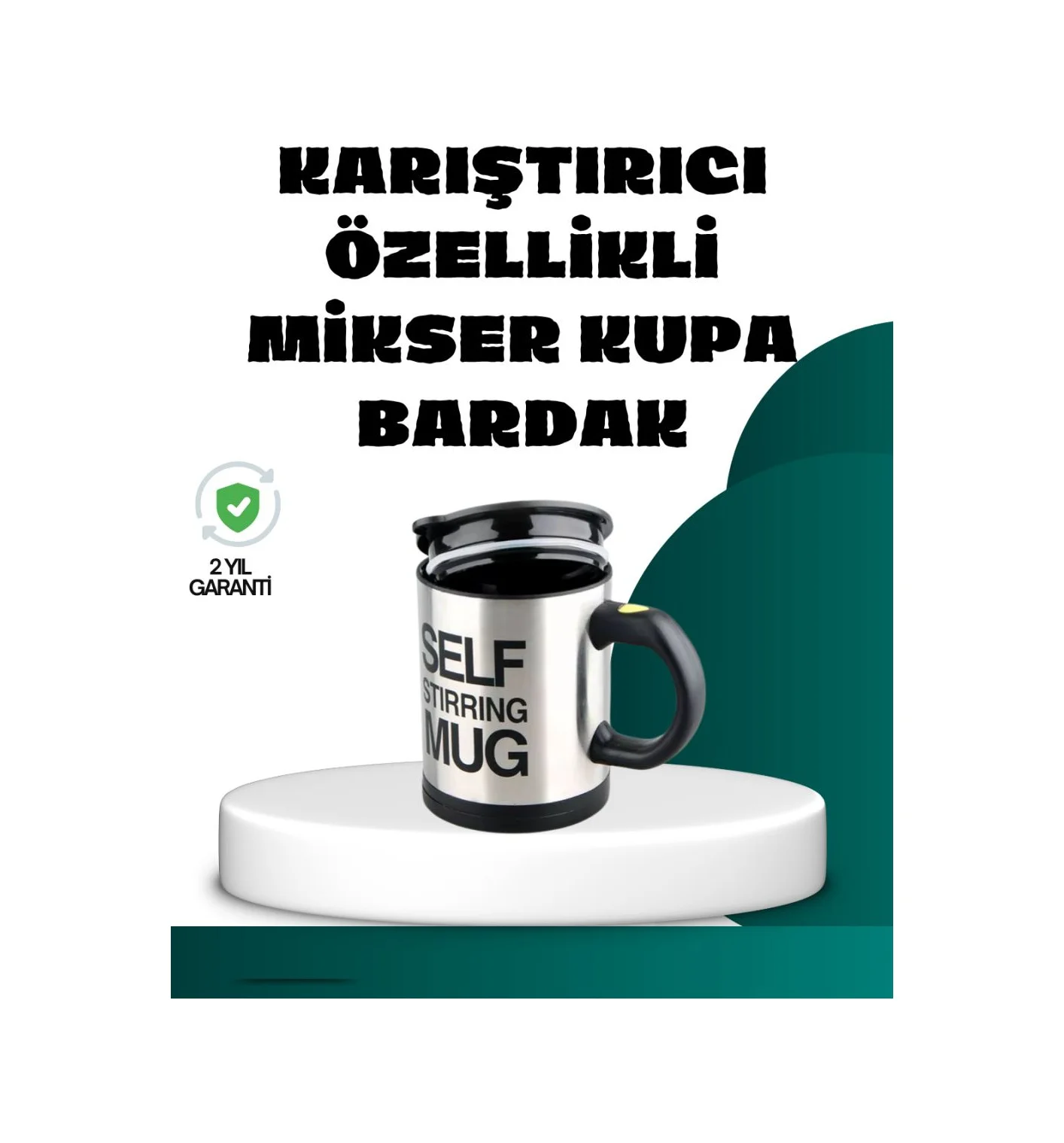 Otomatik Karıştırmalı Termos Kupa Ergonomik Tasarım Diğer